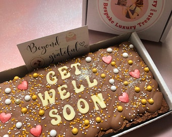 Get well soon gift - get well soon gifts for him - get well soon box - personalised gift - letterbox gift - get well soon brownie