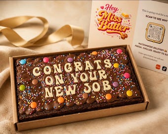 New Job Chocolate Brownie Gift | Congratulations Letterbox Treat UK