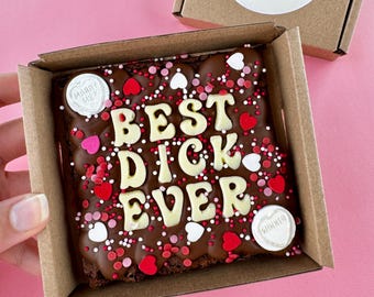 Personalised Valentine Brownie, Chocolate Treat, Gift for Him