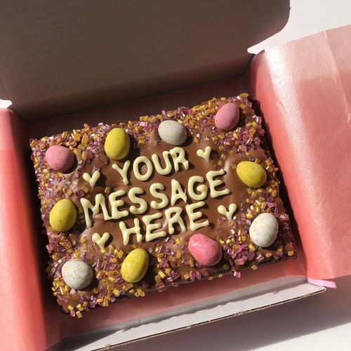 Personalised Brownie Slab Letterbox Gift Baked Goods Etsy UK