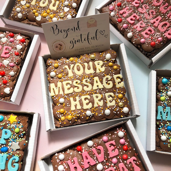 Motivational gifts, You got this gift, thinking of you, here for you, Postbox Brownies - Letterbox Gift - Treat box, achievement gift