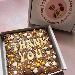 Thank you gift, personalised thank you gift, thank you treat box, thank you brownies, thank you cookies, letterbox gifts