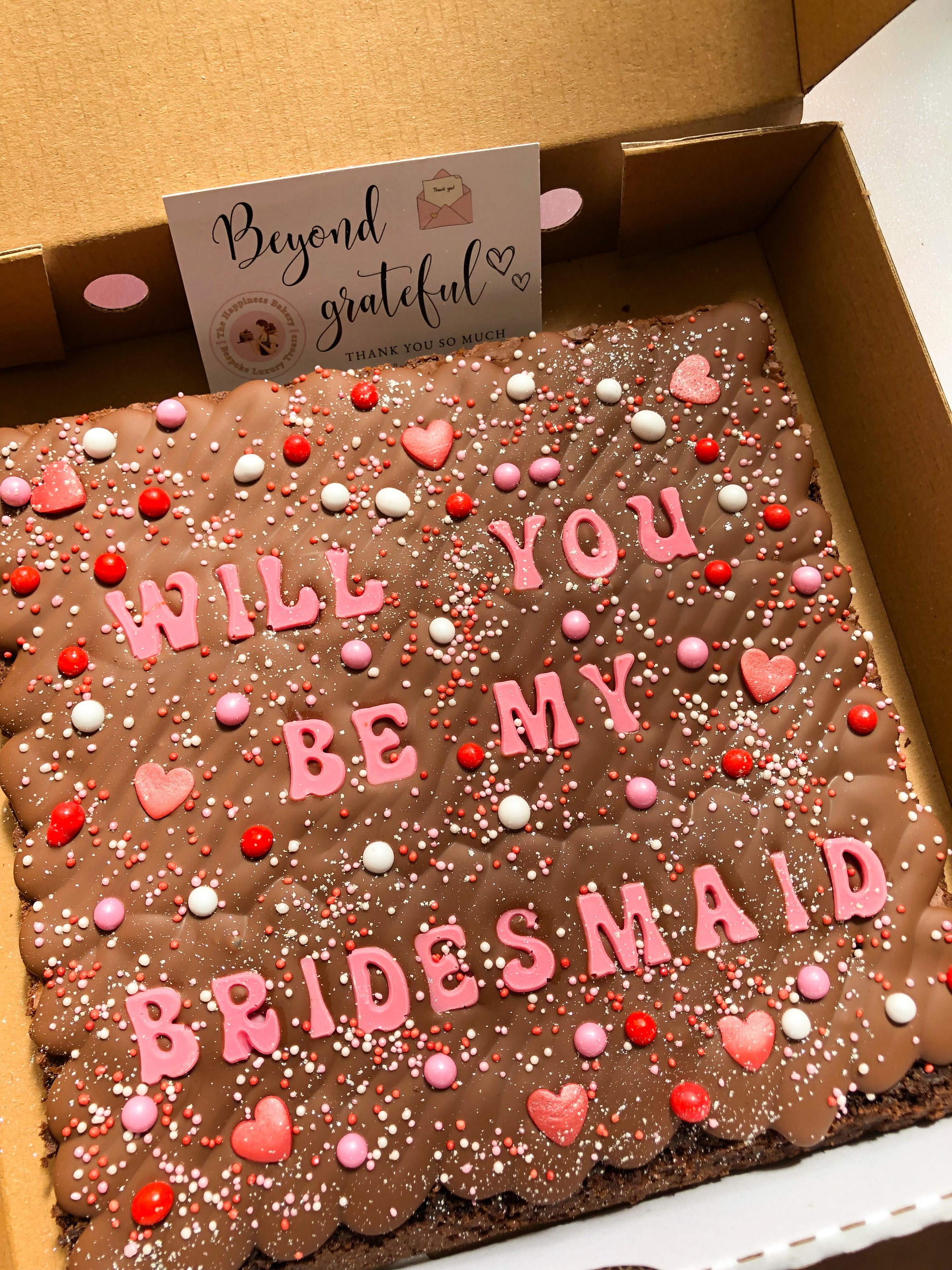 Bridesmaid gift - bridesmaid proposal gift - maid of honour - flower girl - bridesmaid proposal brownie - personalised bridesmaid gift