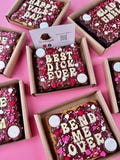 Valentines personalised brownies - valentines brownie slab - personalised cookie slab - valentines gift brownies - couples gift