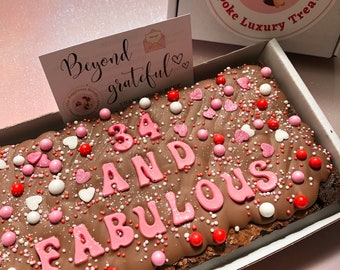 Birthday brownie - personalised birthday gift - letterbox brownies and cookies - custom gifts - sweet treat - chocolate - homemade