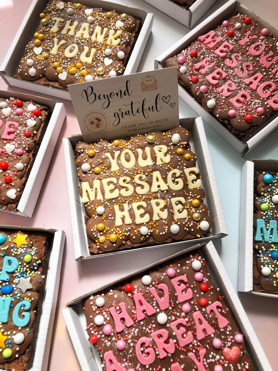 Personalised Brownie Baked Goods Gift Box Personalised Chocolate Gift