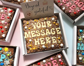 Personalised brownie - baked goods gift box - personalised chocolate gift - brownie - postal brownies - letterbox brownies - gifts - present