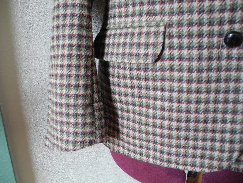 Vintage Oscar de la Renta Plaid Wool Blazer Sports Jacket Coat 70s 80s image 4