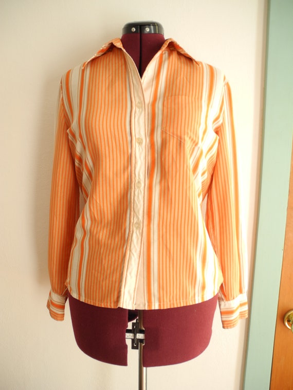 Designer 70s Shirt Silk-like Polyester by Franck … - image 2