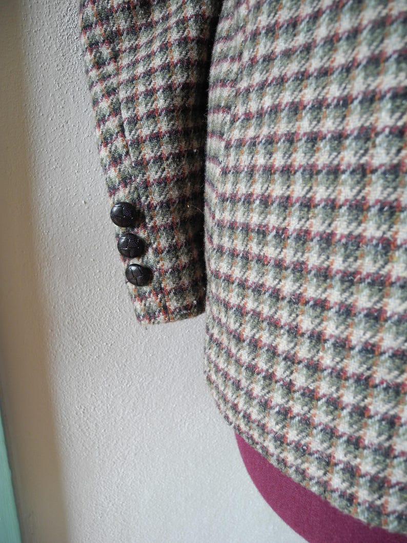 Vintage Oscar de la Renta Plaid Wool Blazer Sports Jacket Coat 70s 80s image 7