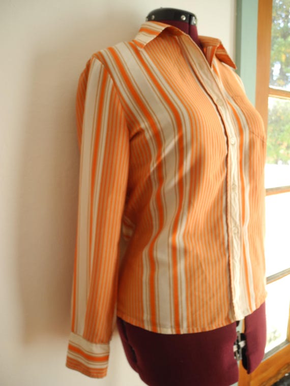 Designer 70s Shirt Silk-like Polyester by Franck … - image 4