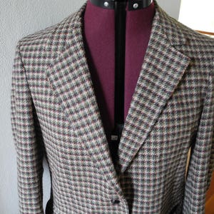 Vintage Oscar de la Renta Plaid Wool Blazer Sports Jacket Coat 70s 80s image 3