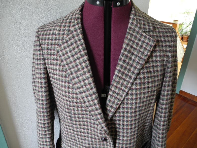 Vintage Oscar de la Renta Plaid Wool Blazer Sports Jacket Coat 70s 80s image 3