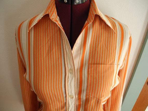 Designer 70s Shirt Silk-like Polyester by Franck … - image 3