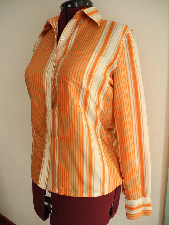 Designer 70s Shirt Silk-like Polyester by Franck … - image 1