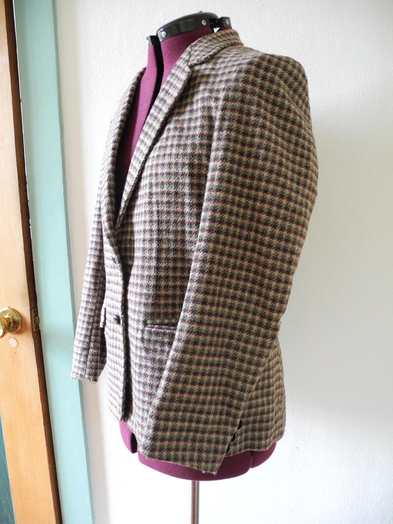 Vintage Oscar de la Renta Plaid Wool Blazer Sports Jacket Coat 70s 80s image 2