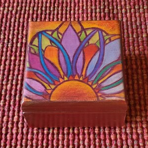 Rainbow Flower Up-Cycled Box