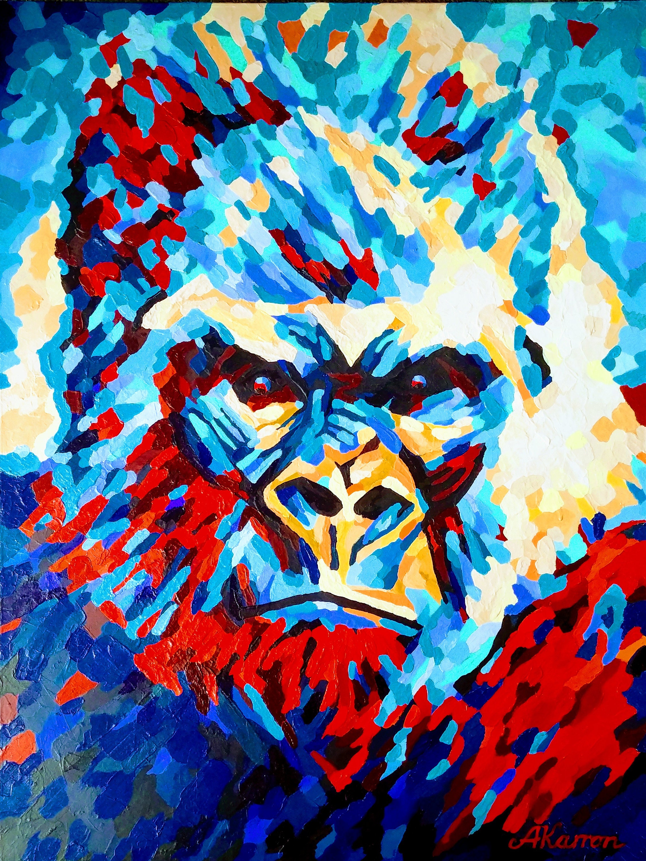 Silverback Gorilla Painting by Annely Karron |