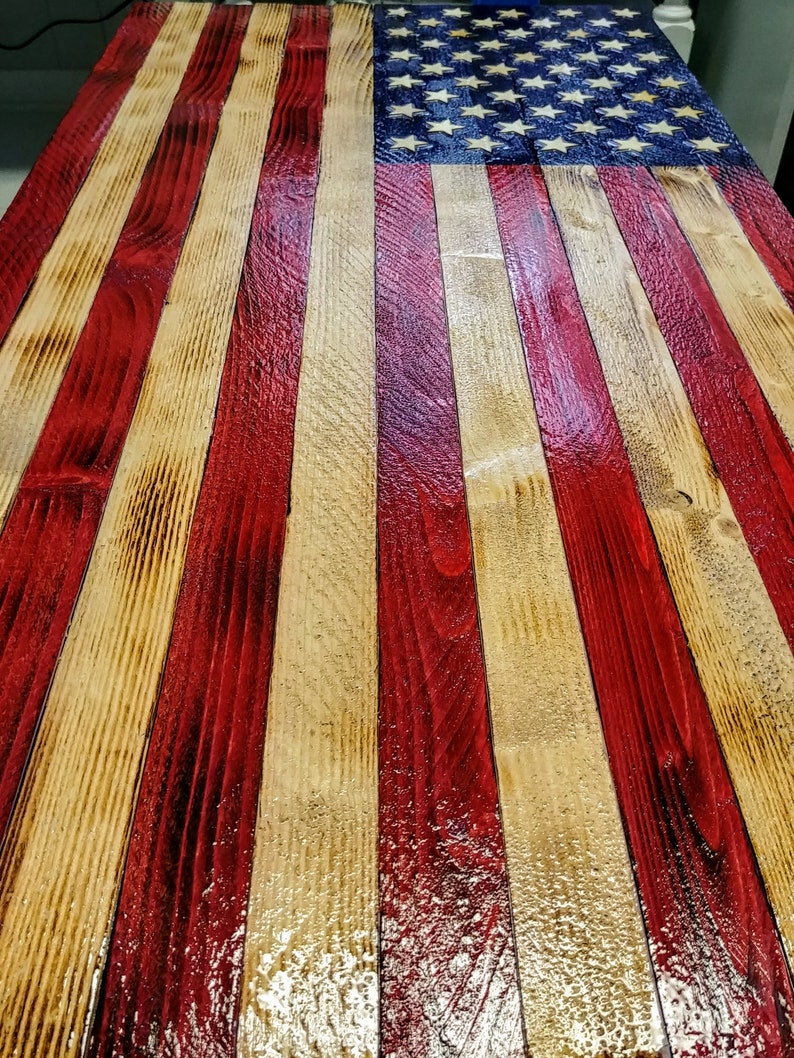 Rustic Large American Flag Wooden Wall Art by Annely Karron Etsy