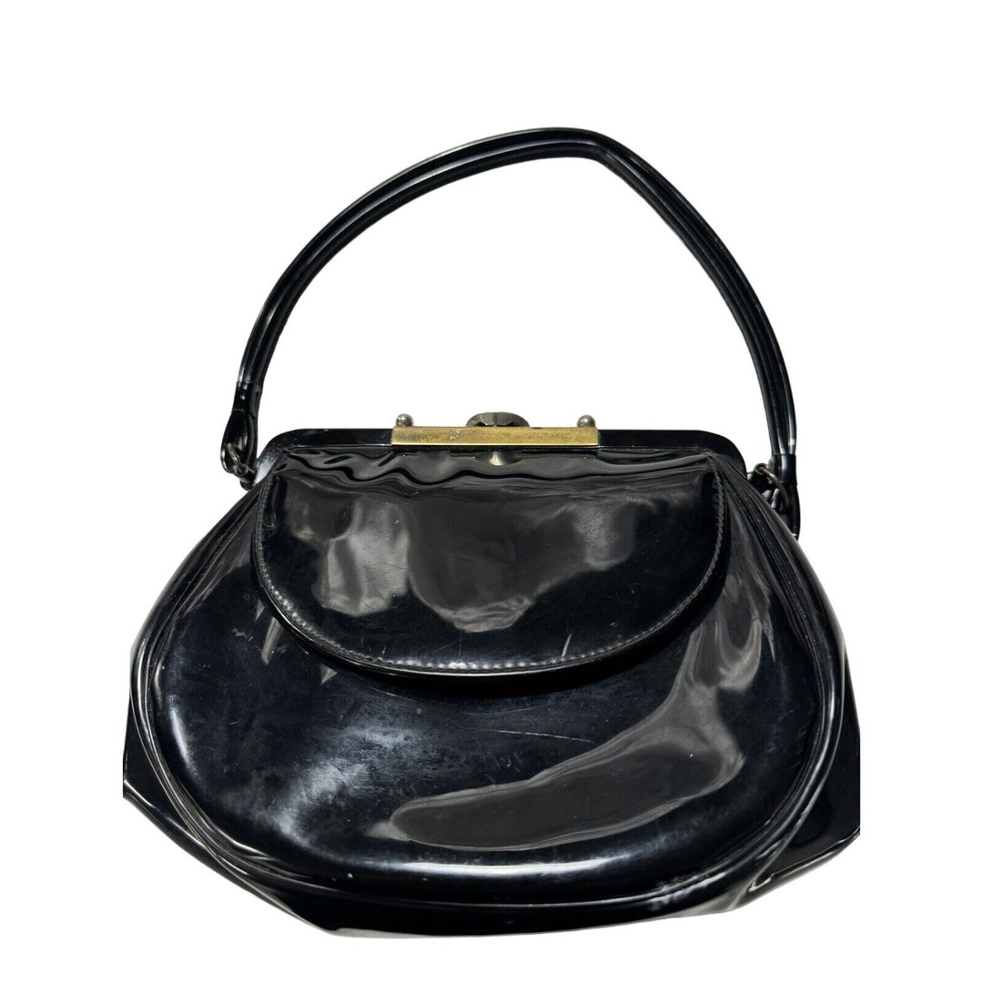 Vintage 1950s Black Evening Box Bag