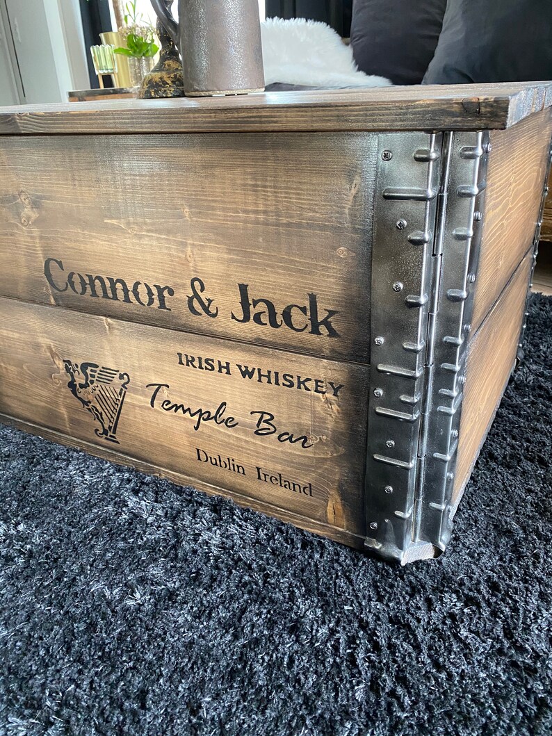 Wooden Box Cargo Box Chest Table Coffee Table | Etsy