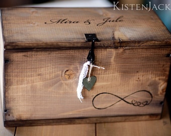 Wooden box wooden box chest table storage box "Wedding" customizable gift for wedding/anniversary/birth