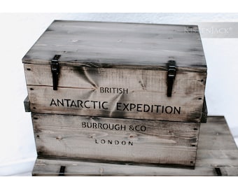 Wooden box cargo box chest table storage box "Antarctic"