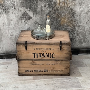 Wooden box coffee table coffee table cargo box chest table storage box "TITANIC"