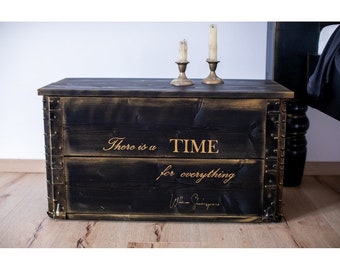 Wooden box, cargo box, chest, table, coffee table "Shakespeare"