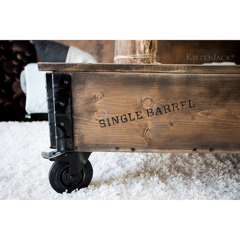 Coffee Table Wooden Box Cargo Box Wooden Chest With Rolls Etsy