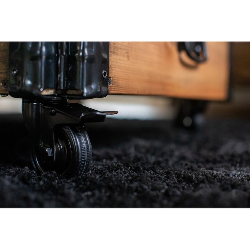 Coffee Table Wooden Box Cargo Box Wooden Chest With Rollers Etsy