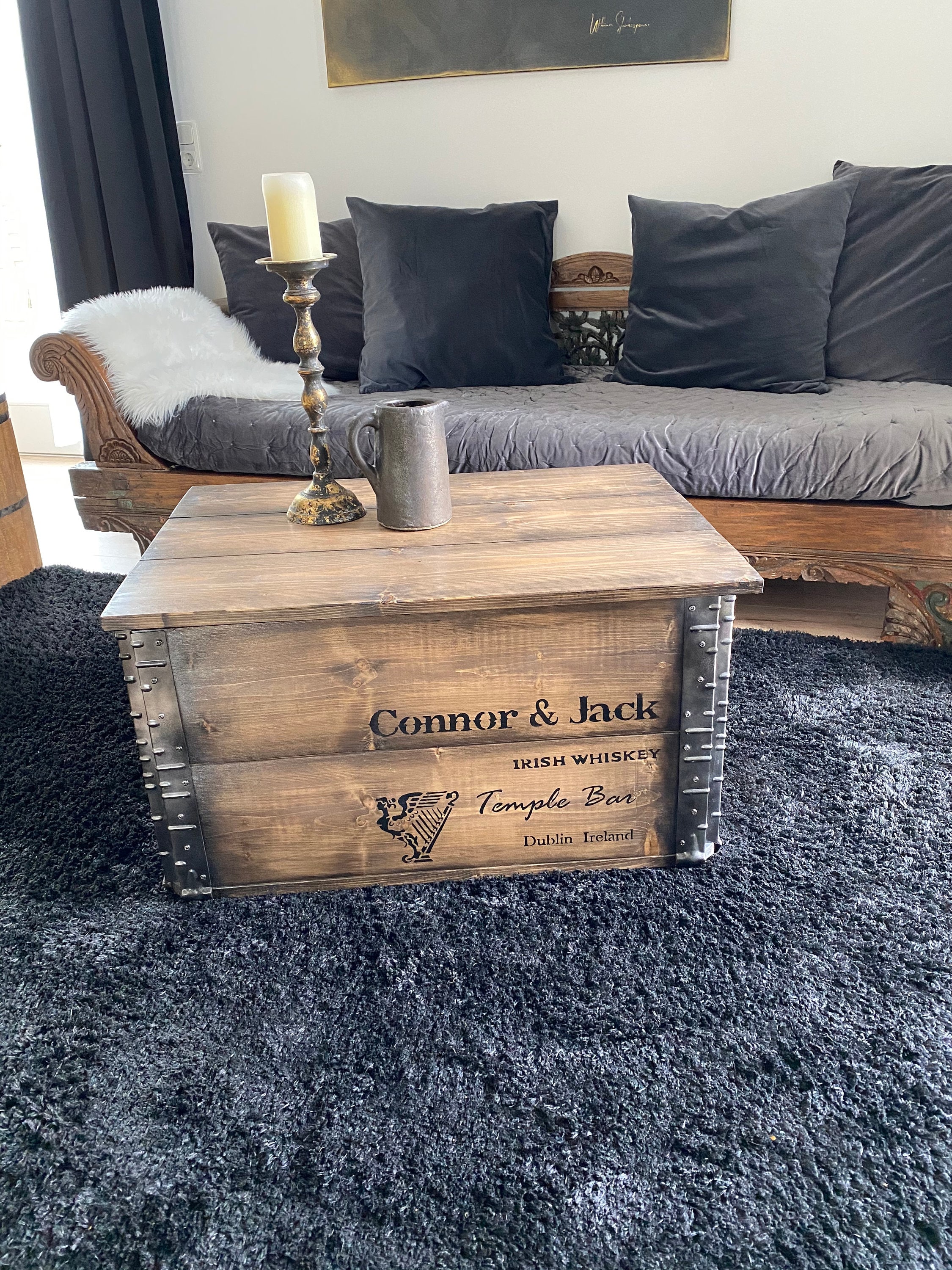 Wooden Box, Cargo Box, Chest, Table, Coffee Table 