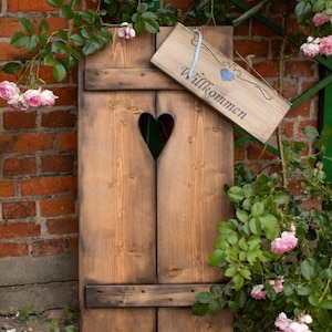 COTTAGE GARDEN shutter with wooden sign garden decoration