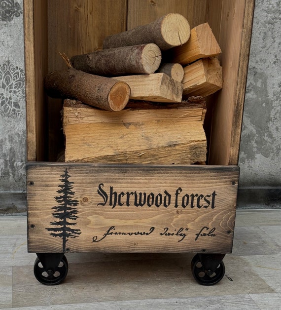 Firewood Box sherwood Firewood Shelf Firewood Storage on Wheels Etsy