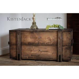 Chest wooden box cargo box bench coffee table “Bordeaux”