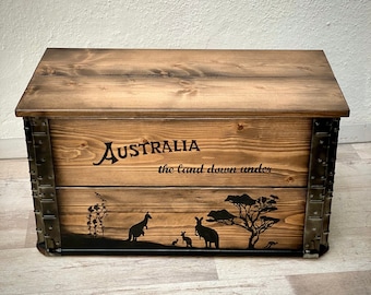 Wooden box cargo box chest table coffee table "Australia"