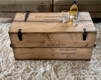 Scatola per whisky “Sullivan” cassapanca in legno scatola da carico panca tavolino tavolino
