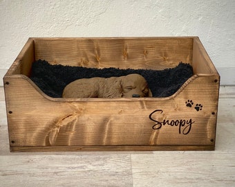 Customizable with desired name dog bed "Snoopy" cat basket dog basket