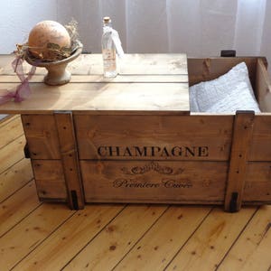 Tavolino da caffè panca in legno cassapanca Champagne immagine 4