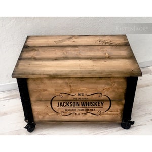 Wooden box cargo box chest table coffee table Jackson Whiskey image 4