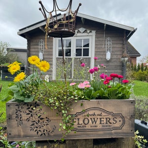 Pflanzkasten FLOWERS mit Gußeisengriffen, Garten, Blumen, Geschenk, Beet, Balkonkasten