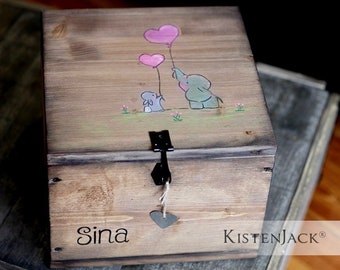 Baby Gift Personalized Box Wooden Box Wooden Box Chest Storage Box Gift for Baptism / Birth