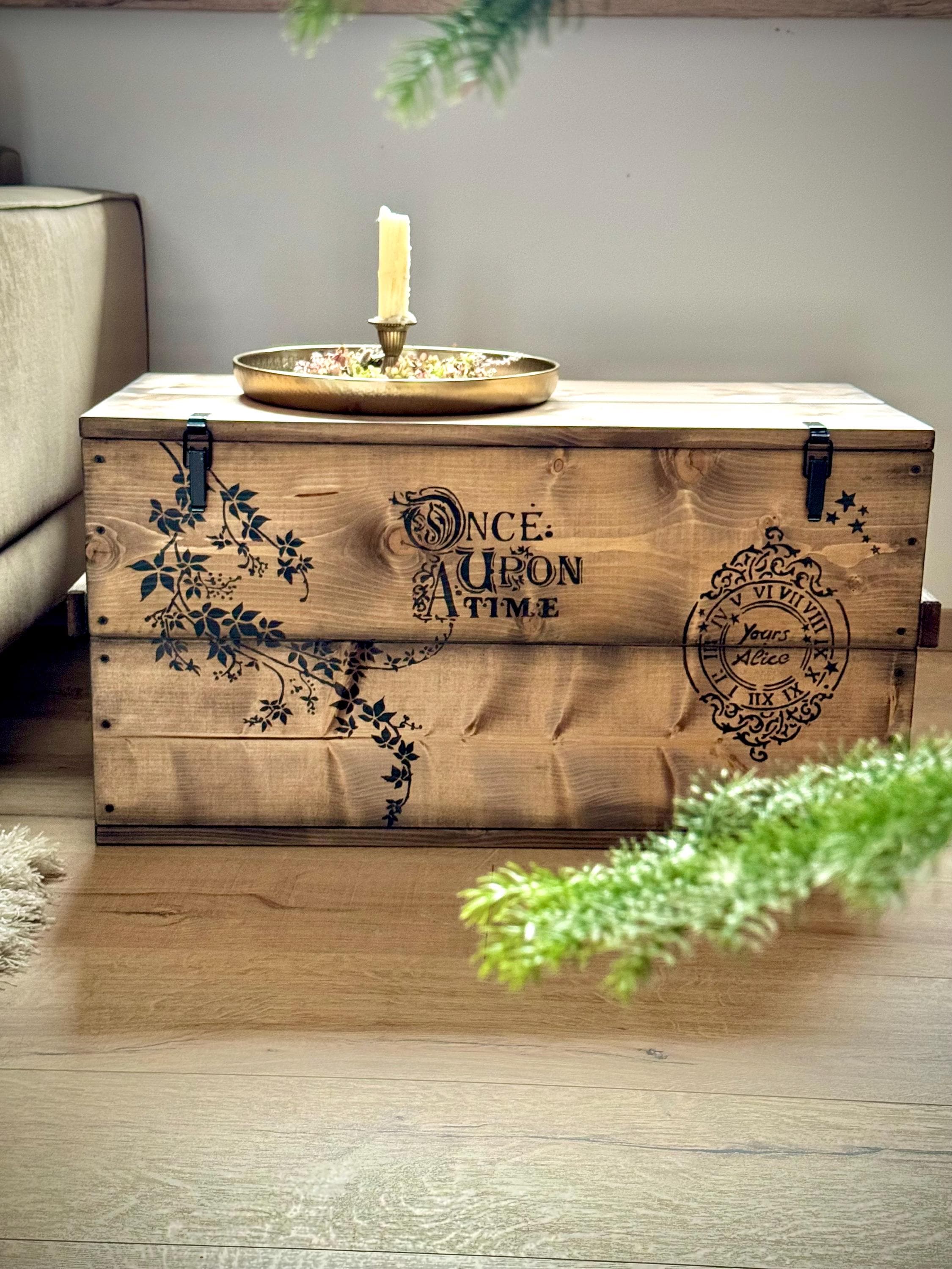 Fairytale Chest Wooden Box Cargo Box Table Coffee Table 