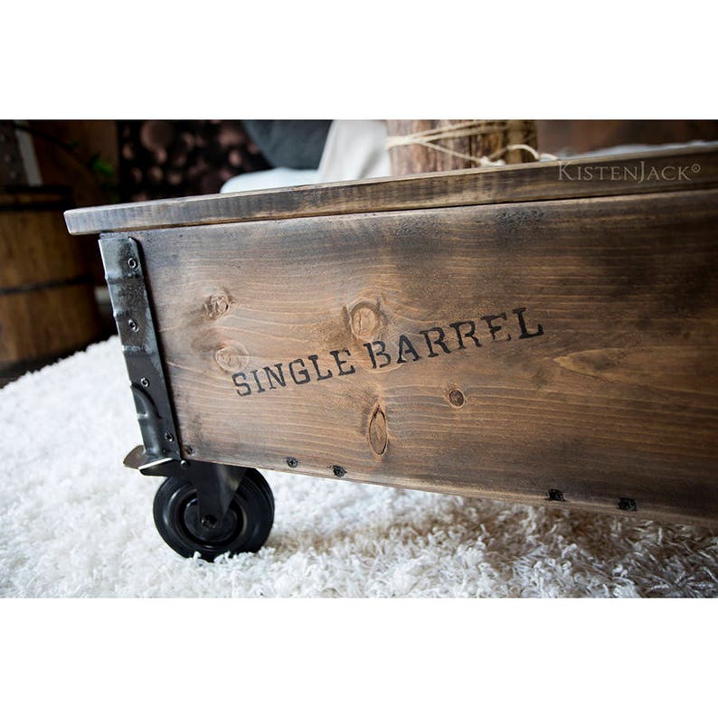 Coffee Table Wooden Box Cargo Box Wooden Chest With Rolls Etsy