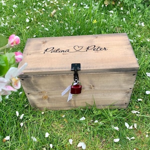 Caja de madera, caja de madera, caja de almacenamiento de cápsula del tiempo, cofre, regalo personalizable para boda/aniversario/nacimiento