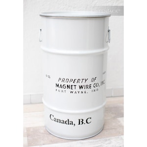 barrel oil drum side table trash can laundry bucket with handles 60l