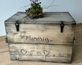 Hochzeit Truhe Hochzeitsgeschenk hopechest Aufbewahrungsbox "Memories"