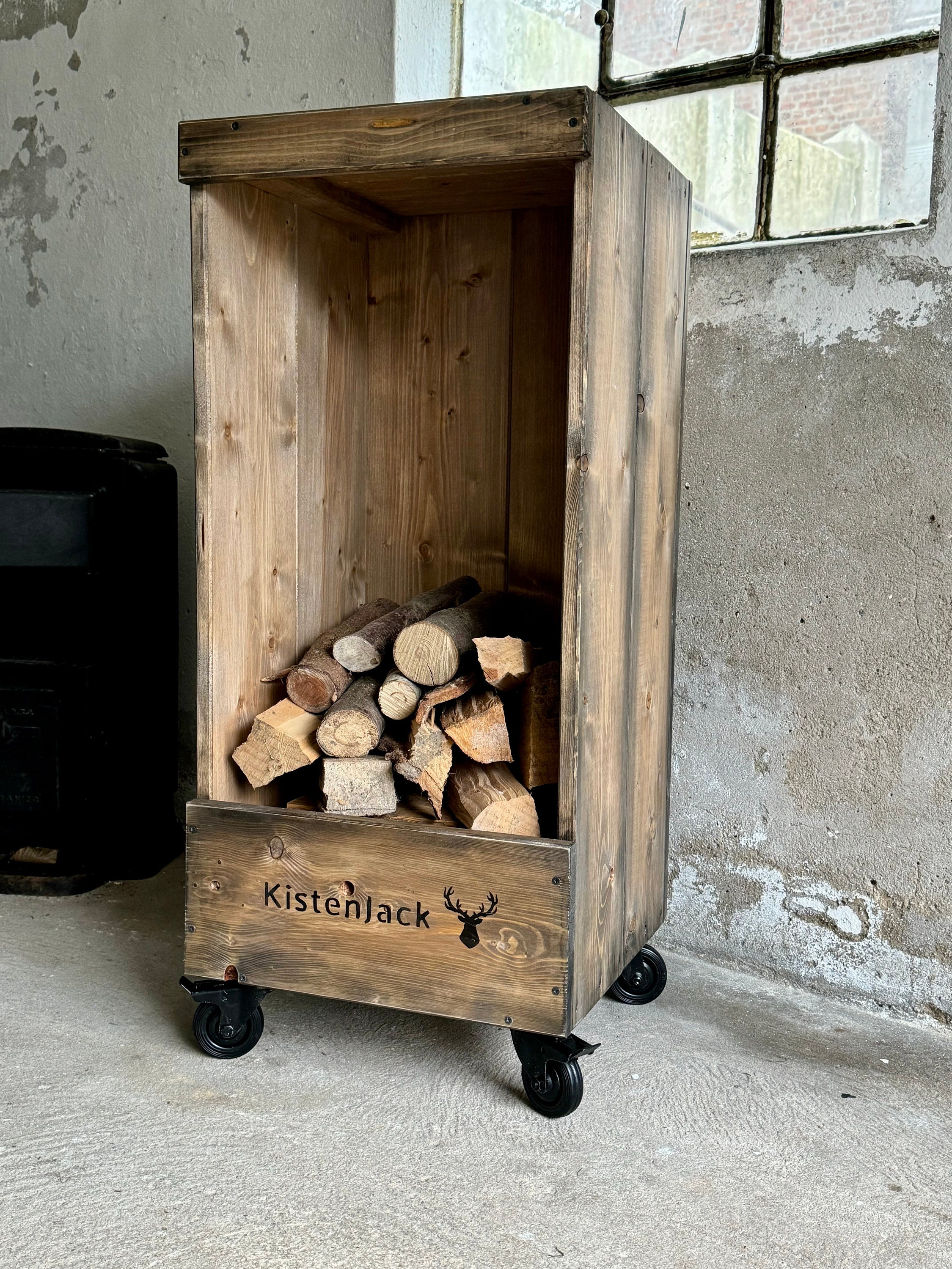 Firewood Box Firewood Shelf Firewood Storage on Wheels - Etsy