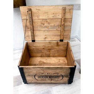Wooden box cargo box chest table coffee table Jackson Whiskey image 2