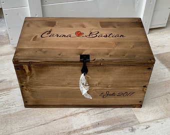 Vintage bruiloft personaliseerbare houten kist opbergdoos borstdoos cadeau